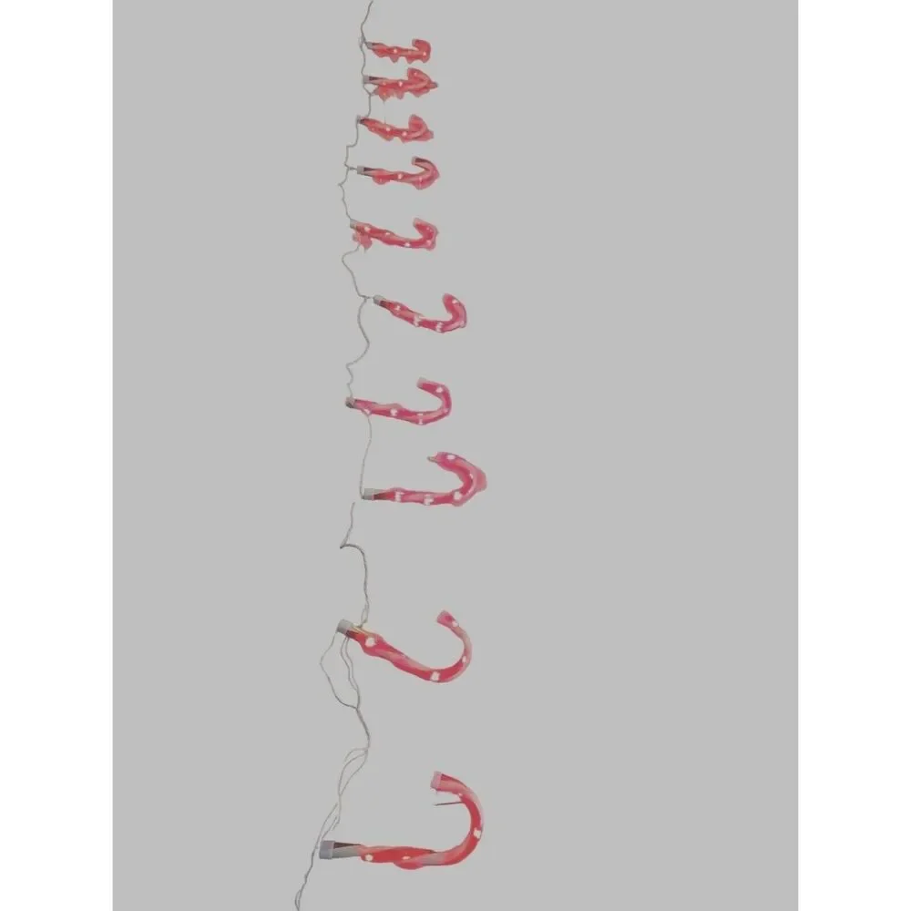 Vintage Lighted Candy Canes Each Candy is 10 Inches Entire Strand is‎ 14 Ft.